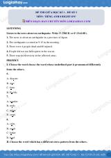 Đề thi giữa kì 1 Tiếng Anh 8 Right on - Đề số 3